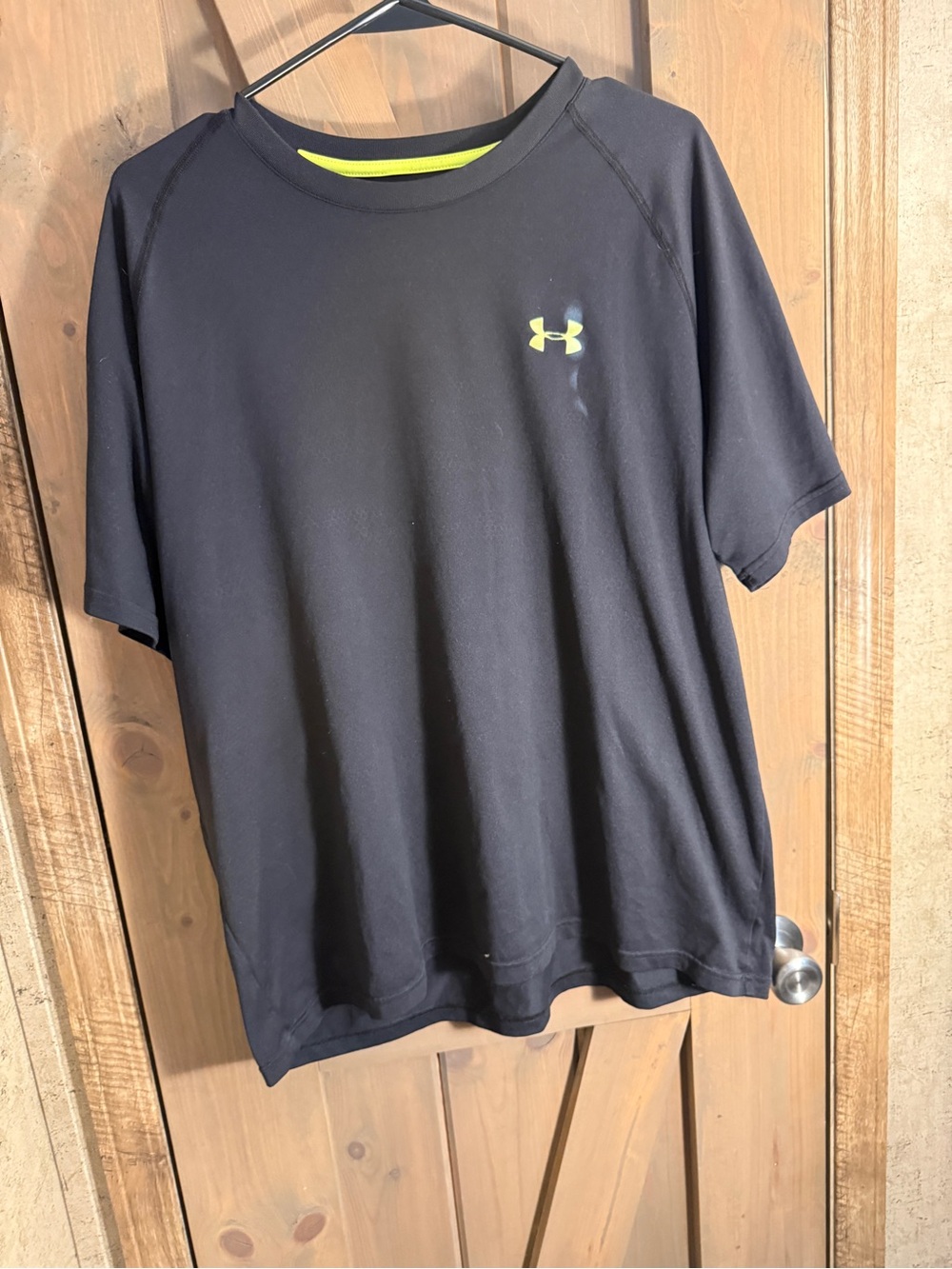 Under Armour Black Tee with Neon Yellow Trim